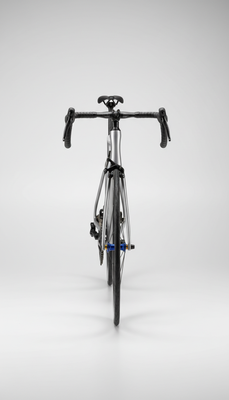 Brushed Silver Carbon Fiber Lightweight Bike
